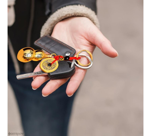 Брелок Гарбуз Ву Лу з монетами для міцного здоров'я й процвітання