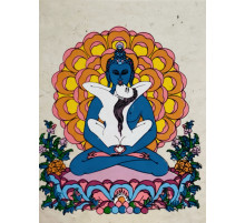 Самантабхадра Зображення сусального золотом ручної роботи з Непалу на гімалайському папері