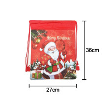 Новорічна Різдвяна сумка для подарунків червона Merry Christmas 36x27см