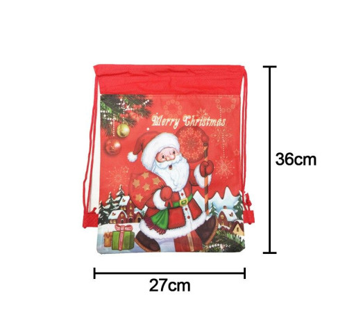 Новорічна Різдвяна сумка для подарунків червона Merry Christmas 36x27см