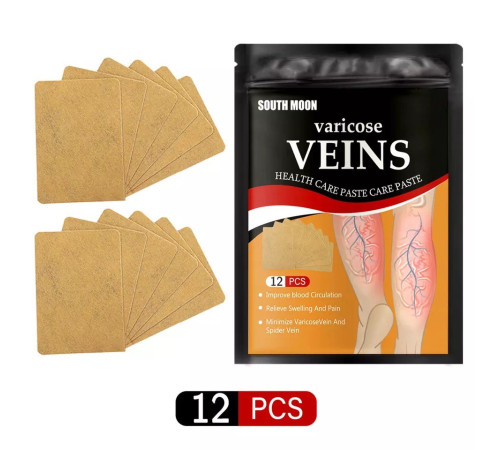 Пластир проти варикозного розширення вен із турмаліном, полегшення болю в ногах, набряк, пластир із дощовим червом