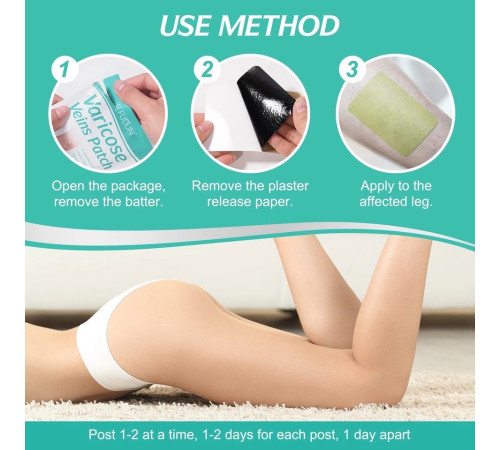 Пластир проти варикозного розширення вен і судинних зірочок на ногах 8 шт.