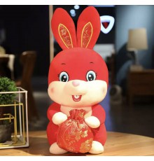 Іграшка Кролик Талісман із мішочком грошей на 2023 рік у Китайському стилі для захисту та процвітання будинку 28 см