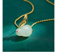 Золота підвіска Нефритовий Кролик 18 каратів приносить любов, романтику, партнерство та процвітання удача