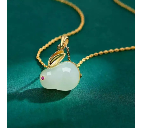 Золота підвіска Нефритовий Кролик 18 каратів приносить любов, романтику, партнерство та процвітання удача