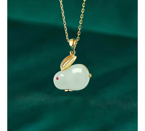 Золота підвіска Нефритовий Кролик 18 каратів приносить любов, романтику, партнерство та процвітання удача