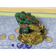 Статуетка Велика Щаслива Грошова Зелена Жаба з червоними кристалами для Дениг 20*17см