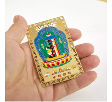 Золота картка Калачакра з Непалу благодарна в храмі в стопи Боудханатх у Катманду