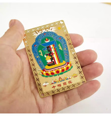 Золота картка Калачакра з Непалу благодарна в храмі в стопи Боудханатх у Катманду