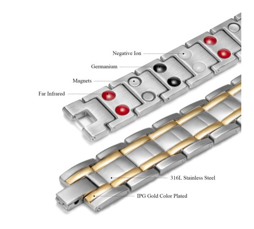 Турмаліновий браслет Ультраміцний Біомагінтний з Титаном, Германієм і Біофотонами Energy 5в1