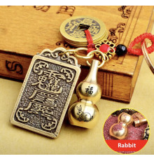 Тай Суй Амулет 2023 Кролик заручиться підтримкою Бога Року з гарбузом Ву-Лу тапівщиною калачакри