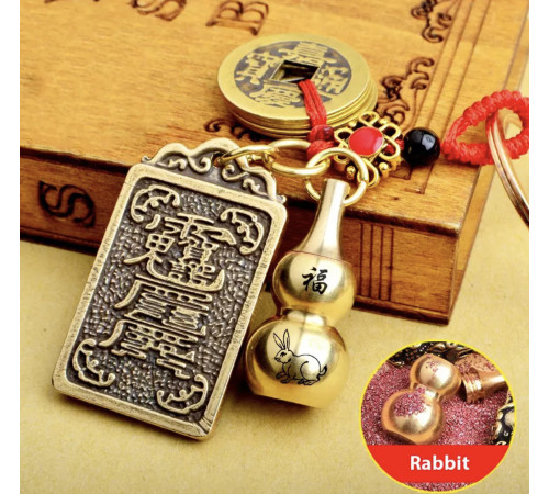 Тай Суй Амулет 2023 Кролик заручиться підтримкою Бога Року з гарбузом Ву-Лу тапівщиною калачакри
