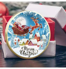 Срібна Різдвяна монета Санта Клаус для удачі