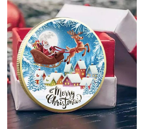 Срібна Різдвяна монета Санта Клаус для удачі