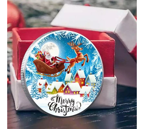 Срібна Різдвяна монета Санта Клаус для удачі