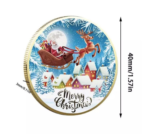 Срібна Різдвяна монета Санта Клаус для удачі