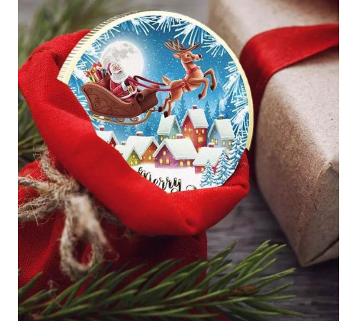 Срібна Різдвяна монета Санта Клаус для удачі