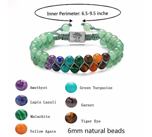 Нефритовий браслет Життєвої Сили 7 Чакр для захисту