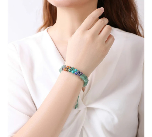 Нефритовий браслет Життєвої Сили 7 Чакр для захисту