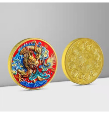 Золота монета китайський дракон Інь і Ян Тай Чі монета