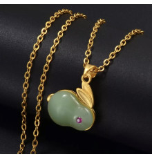 Підвіска нефритовий місячний Кролик 24 карат Swarovski приносить любов, романтику, з Непалу