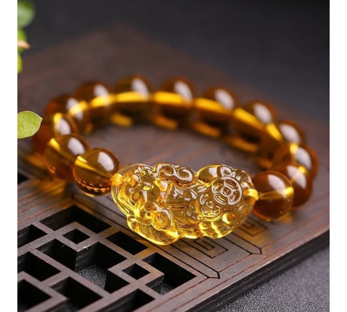 Пі Яо З Браслета З Гранених Цитринових Бусин