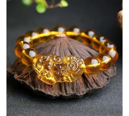 Пі Яо З Браслета З Гранених Цитринових Бусин
