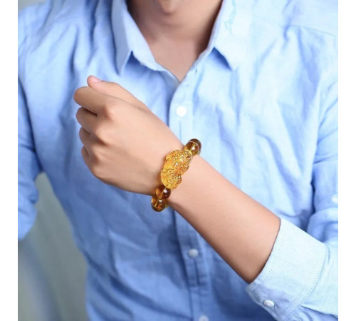 Пі Яо З Браслета З Гранених Цитринових Бусин