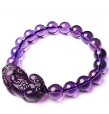 Браслет Пі Яо з гранованого аметисту намистин для багатства та любові