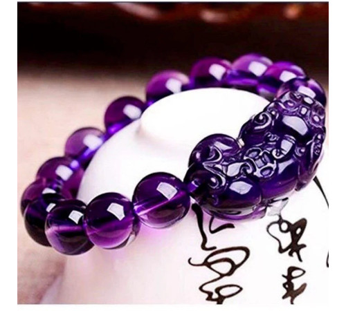 Браслет Пі Яо з гранованого аметисту намистин для багатства та любові