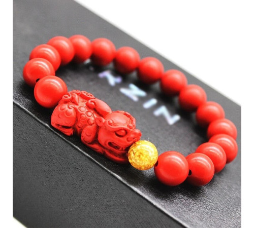 Браслет Пі Яо з намистиною з червоного корала, щоб залучити багатство та вдалий прибуток, зберегти свій капітал
