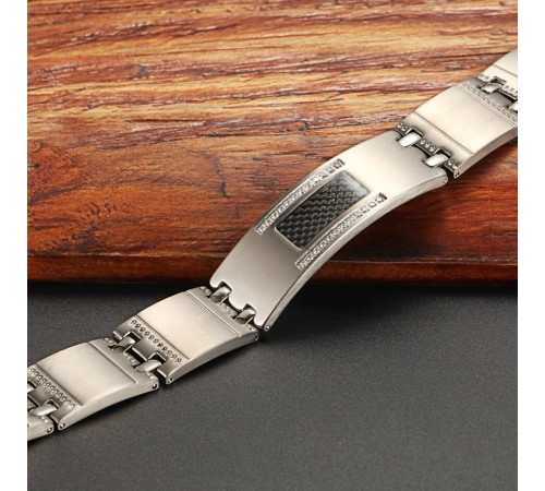 Чоловічий Магнітний турмаліновий браслет 5в1 титановий для здоров'я й енергії з кристалами