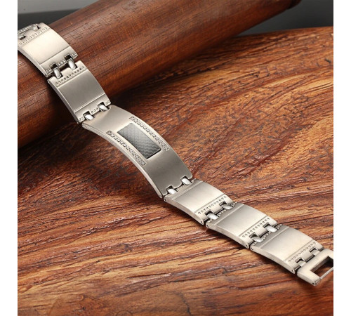 Чоловічий Магнітний турмаліновий браслет 5в1 титановий для здоров'я й енергії з кристалами