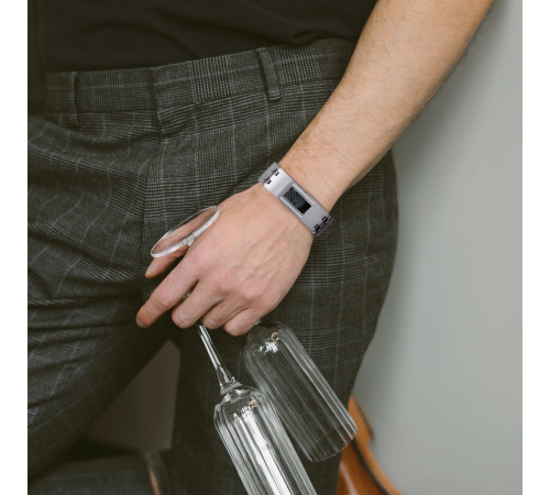 Чоловічий Магнітний турмаліновий браслет 5в1 титановий для здоров'я й енергії з кристалами