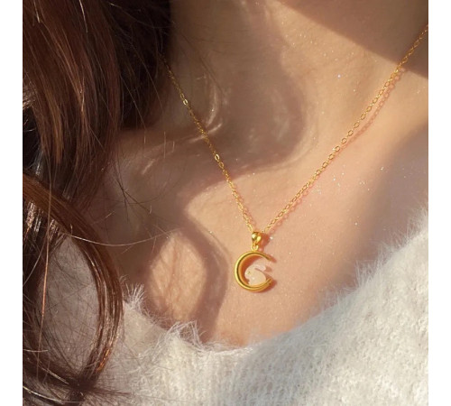 Золота турмалінова підвіска кролик на місяці для багатства, процвітання здоров'я 24К