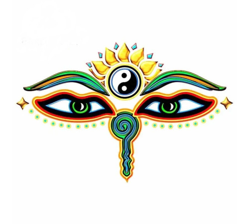 Наклейка Очі Будди для захисту і до Церкви видненню Непал
