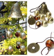 Музика вітру із 6 дзвіночками для приваблення грошової удачі Тибет