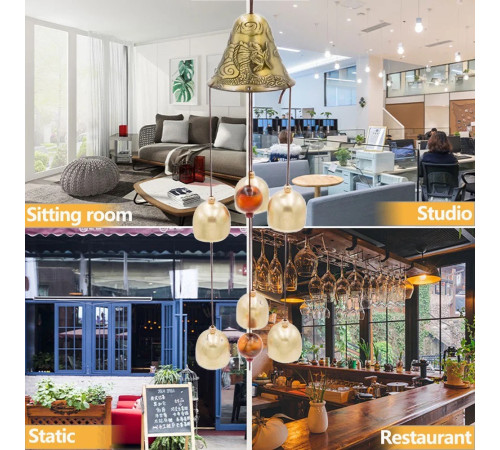 Музика вітру із 6 дзвіночками для приваблення грошової удачі Тибет