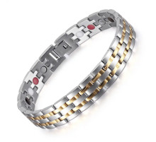 Турмаліновий браслет Біоенергетичний із Титаном, Германієм і Біофотонами 5в1 зі позолотою