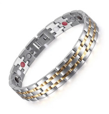 Турмаліновий браслет Біоенергетичний із Титаном, Германієм і Біофотонами 5в1 зі позолотою