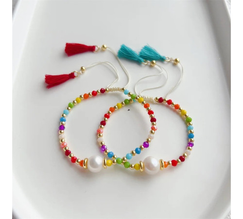 Браслет зі справжньою перлиною Хайнань і турмаліном і нефритом, для здоров'я, любові та грошей 24К