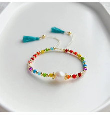 Браслет зі справжньою перлиною Бохо Хайнань і турмаліном і нефритом, для здоров'я, любові та грошей 24