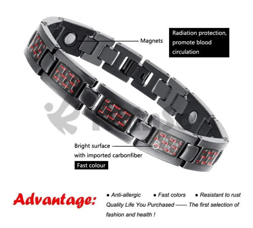 Турмаліновий браслет чорний інфрачервоний промінь