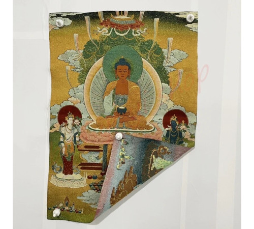 Тибетська Танка Гобелен Шак'ямуні Біла Тара та Зелена Тара для блаженства та удачі 60 Х90см