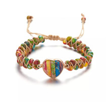 Тибетський плетений браслет із кольорового турмаліну для здоров'я й радості