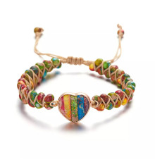 Тибетський плетений браслет із кольорового турмаліну для здоров'я й радості