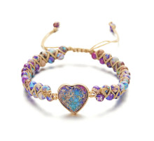 Тибетський плетений браслет із кольорового фантазійного Агата потік удачі та принести процвітання