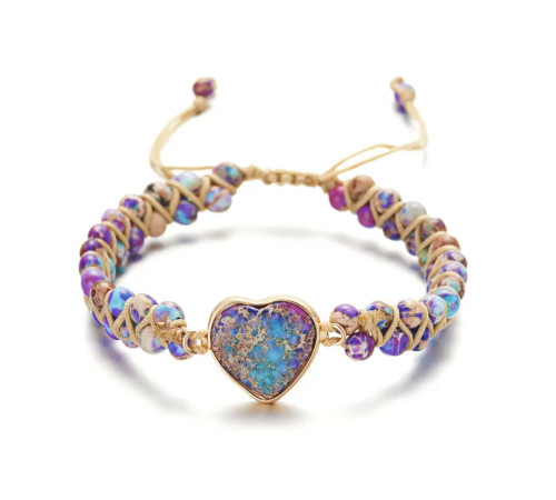 Тибетський плетений браслет із кольорового фантазійного Агата потік удачі та принести процвітання