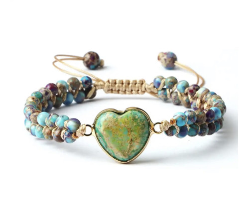 Тибетський плетений браслет із Агата Мікс для захисту та процвітання