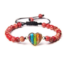 Тибетський плетений браслет із Агата Червоного та Фантазійного для щастя